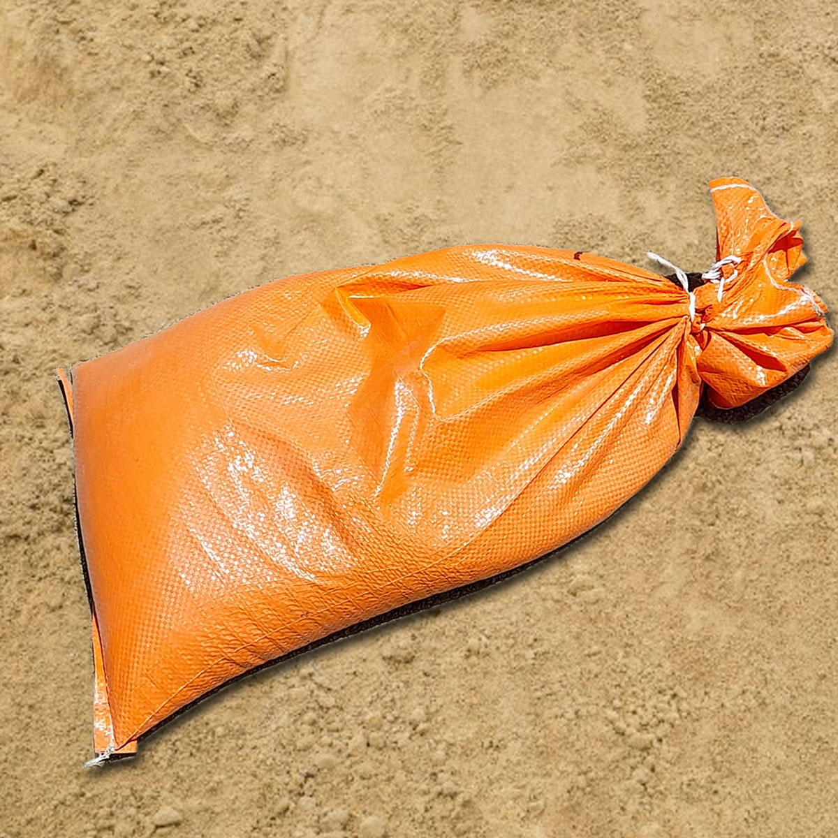 15kg sandbags in orange hi-vis bags